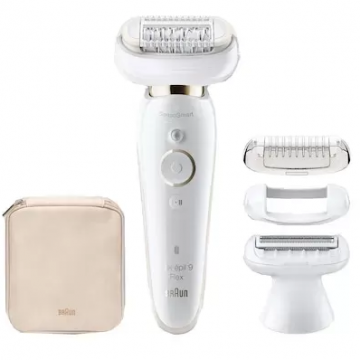 Epilator Silk-Epil 9 Flex Fara Fir SensoSmart Micro-Grip Wet & Dry 40 Pensete 2 Viteze Alb/Auriu