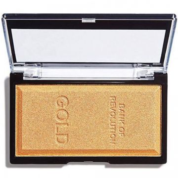 Iluminator compact Makeup Revolution, Ingot Highlighter (Gramaj: 12 g, Culoare produse: Gold, Concentratie: Iluminator)