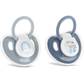 Set 2 Suzete cu Capac Silicon Moale 0 Luni+ Cameo Blue