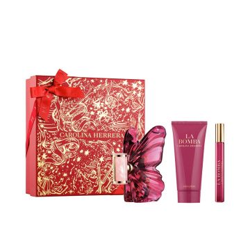 Set cadou Carolina Herrera La Bomba, Femei, Apa de parfum, 80 ml + Lotiune de corp, 100 ml + Apa de parfum, 10 ml