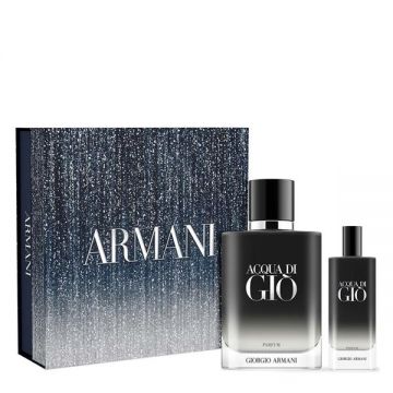 Set cadou Giorgio Armani Acqua di Gio, Parfum, Barbati, 100 ml + 15 ml