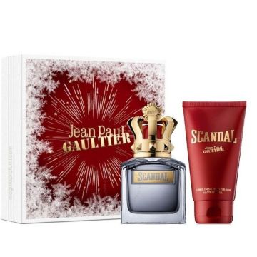 Set Cadou Jean Paul Gaultier Scandal Pour Homme, Apa de Toaleta (Continut set: 100 ml Apa de toaleta + 75 ml Gel de dus)