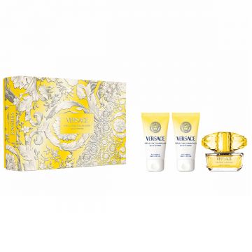 Set Cadou Versace Yellow Diamond, Femei, Apa de Toaleta 50 ml + Gel de dus, 50 ml + Lotiune de corp, 50 ml
