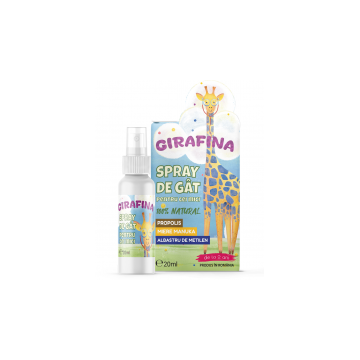 Spray de gat pentru copii cu propolis, miere de manuka si albastru de metilen 20ml GIRAFINA