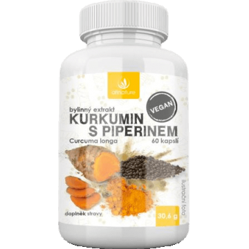Allnature Curcumin cu piperină extract din plante 60 capsule
