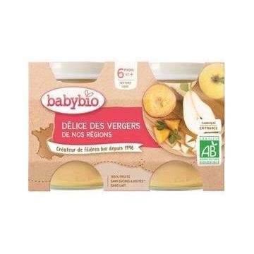 Babybio gustare cu fructe amestec de fructe 2 x 130 g