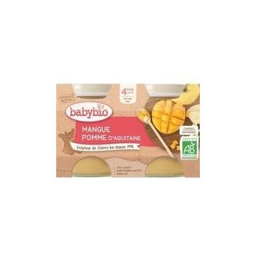 Babybio gustare cu fructe măr, mango 2 x 130 g