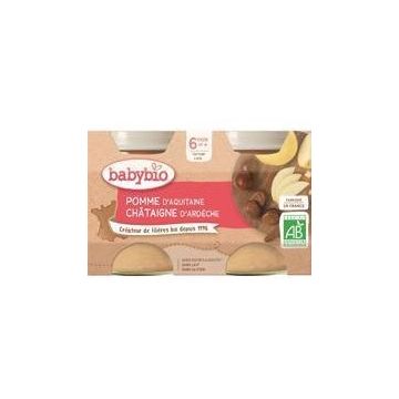 Babybio piure de fructe mere cu piure de castane 2 x 130 g