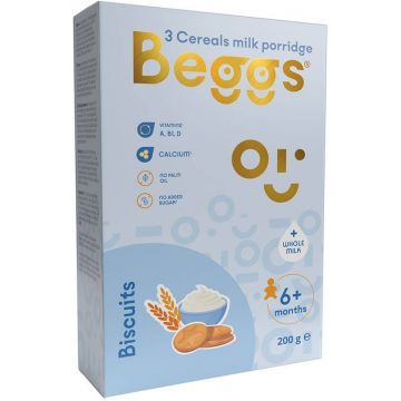 Beggs Milk terci de 3 cereale cu biscuiți 200 g