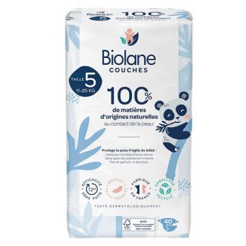 Biolane Naturals Ecological Nappies Dimensiune 5 x40
