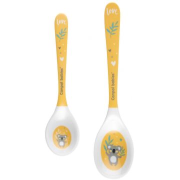 Canpol babies Linguri din melamină Animale exotice galben 2 buc