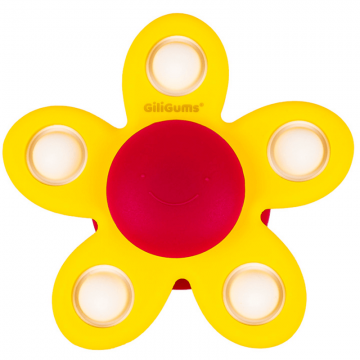 Dumel GiliGums, teether, Twisted Pop It Flower, galben, de la 3 luni, 1 buc