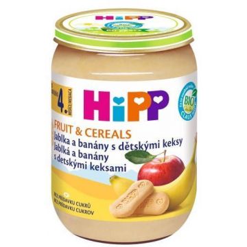 HiPP BIO Mere și banane cu biscuiți pentru copii 190 g