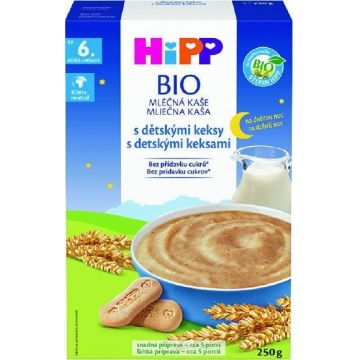 HiPP BIO Terci de lapte pentru noapte cu biscuiți pentru copii 250 g