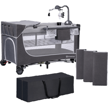 Kinderkraft Leody pătuț de călătorie cu accesorii Leody Gri