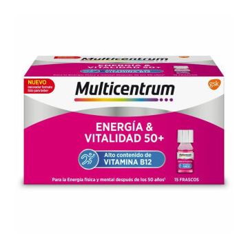 Multicentrum Energia & Vitalitate 50+, 15 sticle 7ml aromă de zmeură