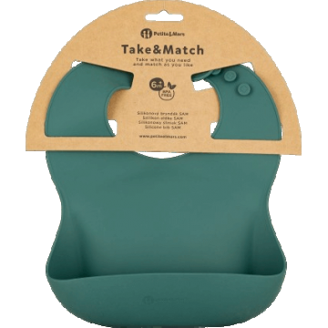 Petite&Mars Bavetă din silicon Take&Match Misty Green 6m+