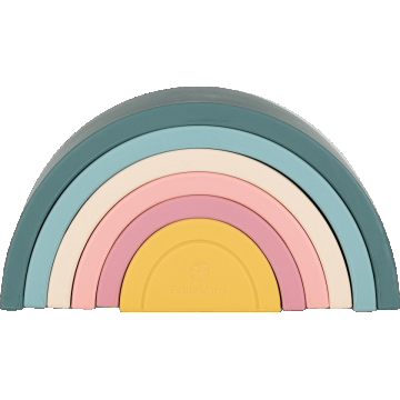 Petite&Mars Jucărie pliabilă din silicon Rainbow Misty Green 12m+ 6 buc