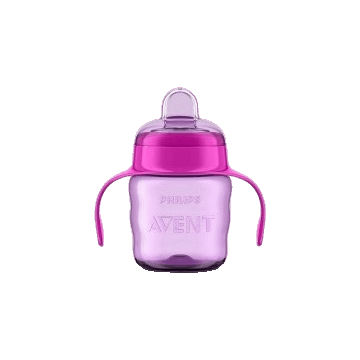 Philips Avent Pahar clasic cu mânere de la 6 luni, muștiuc din silicon, fată, 200 ml