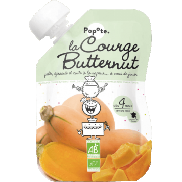 Popote capsulă organică de dovleac de butternut 120 g