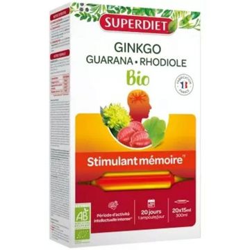Superdiet Organic Ginkgo Boost 20 15 ml fiole