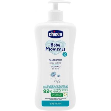 Șampon de păr Chicco cu dozator Baby Moments 92% ingrediente naturale 500 ml