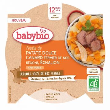 Babybio Banchet de cartofi dulci cu rață Poitou Echalion de la 12 luni 230 g