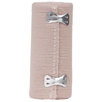 Bandaj Elastic Natur ALINTA 10cmx4.5m - Compresie usoara, cu cleme metalice