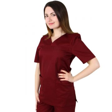 Bluza unisex VED Clasic grena, M - Uniforma Medicala