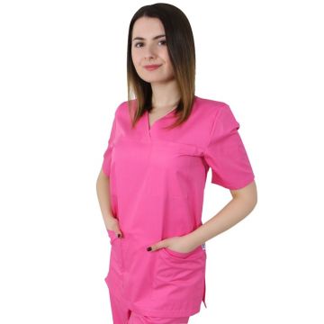 Bluza unisex VED Premium roz inchis - Uniforma Medicala
