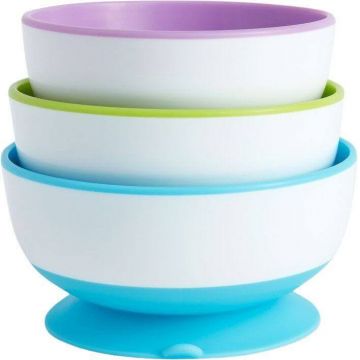 Boluri Munchkin cu ventuze, albastru/verde/violet 3 buc