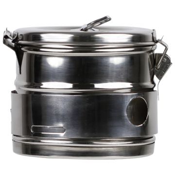 Casoleta sterilizare inox 12x12 cm PRIMA cu capac si sistem de siguranta