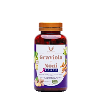 Graviola si Noni Forte 1100 mg, 60 capsule, BluePhoenix