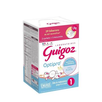 Guigoz Optipro lapte praf 1 de la naștere la 6 luni 2x600g