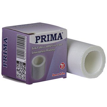 Leucoplast rola matase, 5cm x 4.5m, alb, hipoalergenic, medicinal, pentru fixarea bandajelor, PRIMA