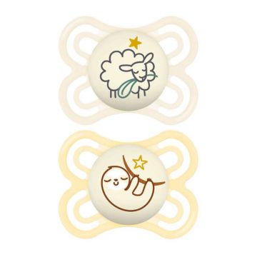 Mam Perfect Night Symmetrical Phosphorescent Soothers 2-6 luni x2