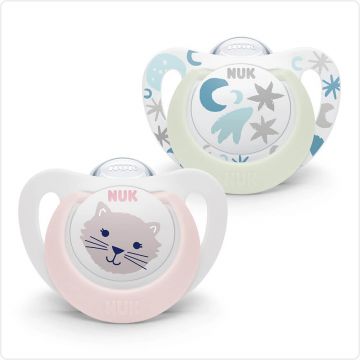 Nuk suzete fiziologice Starlight 0-6 luni 2pcs