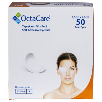 Plasturi oculari sterili pentru adulti, OctaCare, 6.5x9.5cm, 50 bucati