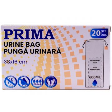 Pungi igienice pentru barbati, PRIMA, cu pad absorbant, 20 bucati