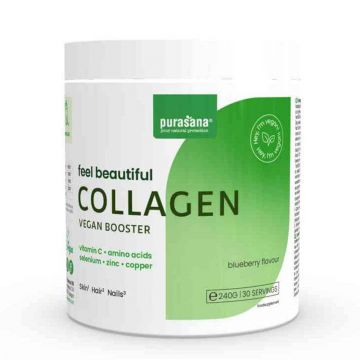 Purasana Colagen Complexe pulbere de frumusețe vegană Simțiți-vă frumos Gust de afine 240g