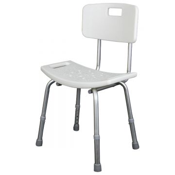 Scaun de baie cu spatar JL798L, PRIMA, ajustabil, antialunecare, suport 100 kg