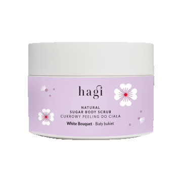 Scrub natural pentru corp cu zahar White Bouquet, 200g, Hagi