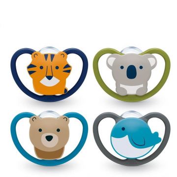 Suzete din silicon fiziologic Nuk Space 18 până la 36 luni x2