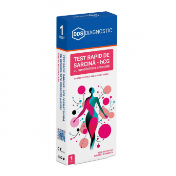 Test rapid de sarcina HCG cu sensibilitate crescuta format banda (urina) Autotestare, 1 bucata, DDS Diagnostic