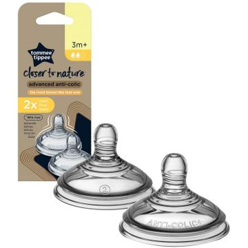 Tommee Tippee Suzetă anticolică de schimb C2N - Mediu 2 buc