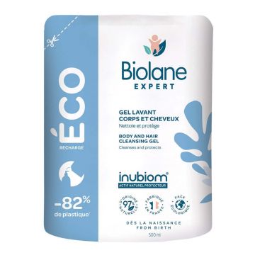 Biolane Expert Refill Eco Baby Wash Body and Hair Gel 500ml