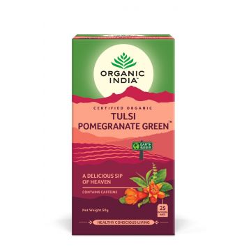 Ceai Tulsi rodie si ceai verde, 25 plicuri, Organic India