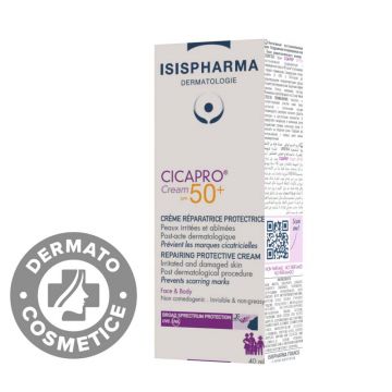 Crema reparatoare cu protectie solara Cicapro Cream SPF50+, 40ml, Isis Pharma