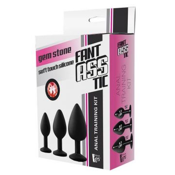 Dream Toys Fantasstic Anal Training Kit Dop anal Red Stone, 3 bucăți