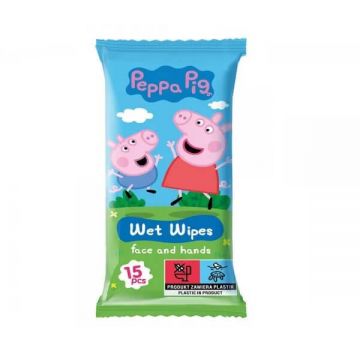 Peppa Pig Șervețele Faciale și pentru Răni Căpșuni, 15 buc